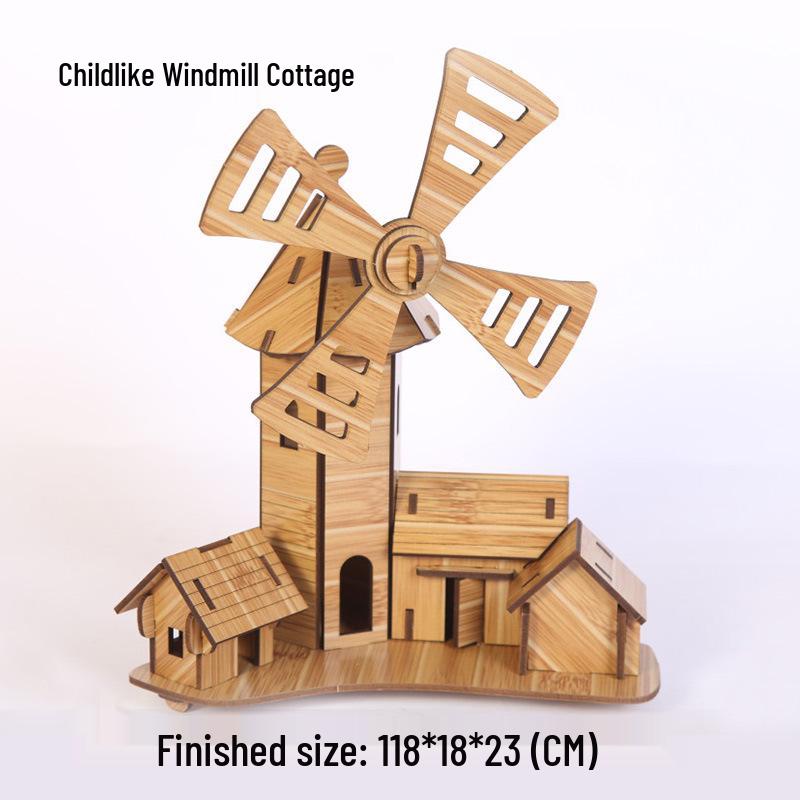 Red Bamboo 3D Wooden Car Jigsaw Puzzle - DIY Interlocking Laser-Cut Model