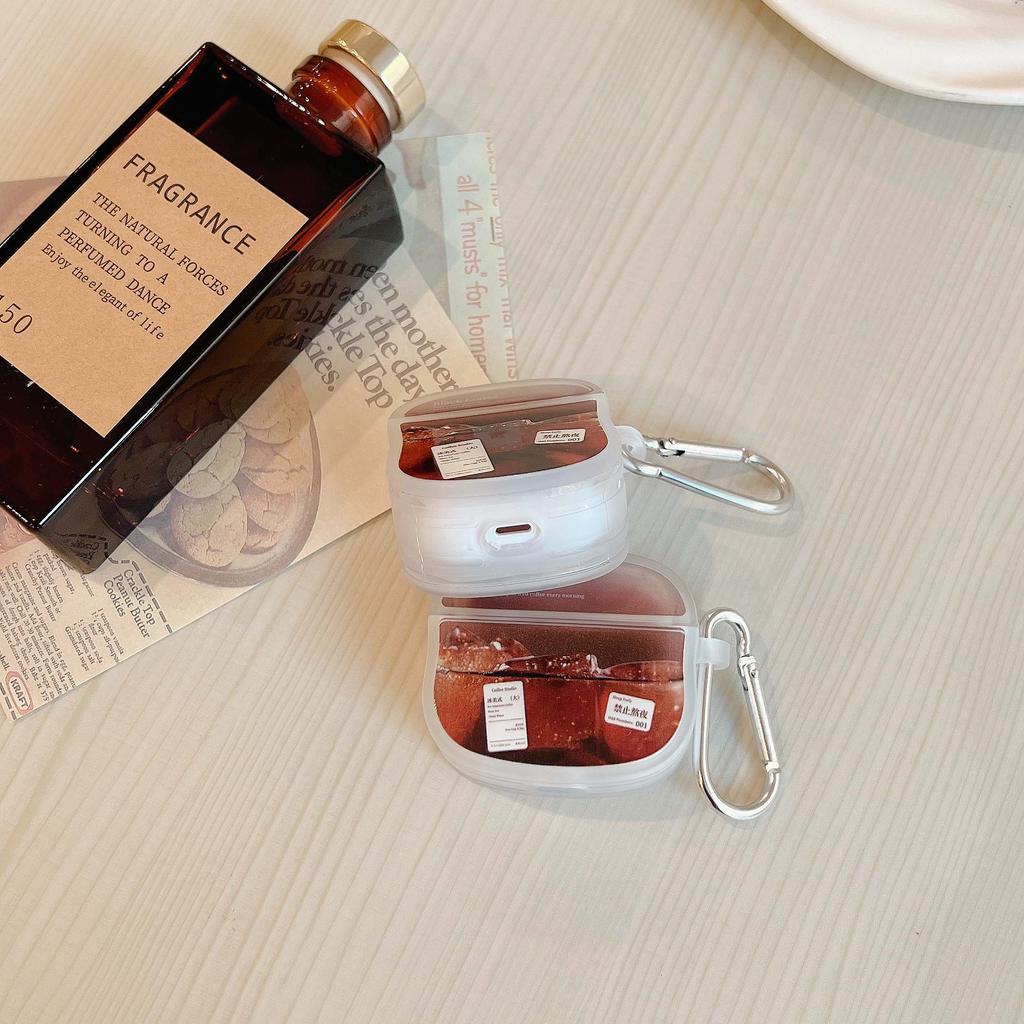 Ice Coffee Ins Label Wireless Bluetooth Headset Charging Box For Airpods 1 2 3 Pro 2nd Cartoon Silicone Soft Earphone Case