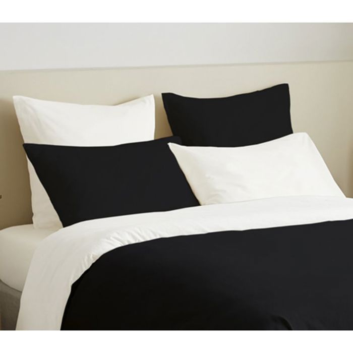Complete Pack 6 Pieces Black/White Reversible Duvet Cover for Bed 140 X 190 Cm