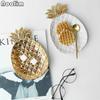 Gold Plated Pineapple Ceramic Storage Plate Snack Plates Dessert Jewelry Dish Make Up Tray