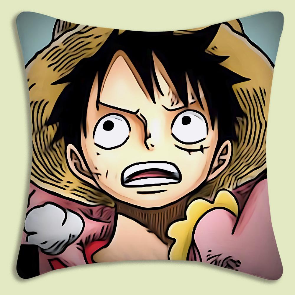 Аниме ONE PIECE Чехлы на подушки L-Луффи Мультяшные Декоративные для дивана Домашние Двусторонние Короткий плюш Милый Чехол для подушки