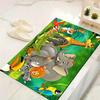 1Pc Jungle Animal Parade Rug, Office Carpet Indoor Outdoor Doormat, Non-Slip Soft, Living Room, Christmas Halloween Gift. M928511