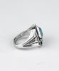 Sheen666 Teardrop Turquoise Crossbone Silver Ring (Type B)