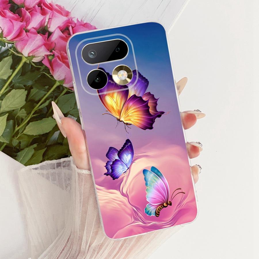 Чехол для Realme 16 Pro Цветок Бабочка Расписная Крышка Мягкий Силиконовый Корпус Для Realme16 16Pro 16 Pro+ Плюс Чехол для Телефона