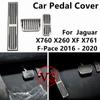 AT Car Pedals for Jaguar X760 XE for X260 XF X761 F-Pace 2016 - 2020 Auto Gas Brake Pedal Cover Rest Pedal Sticker