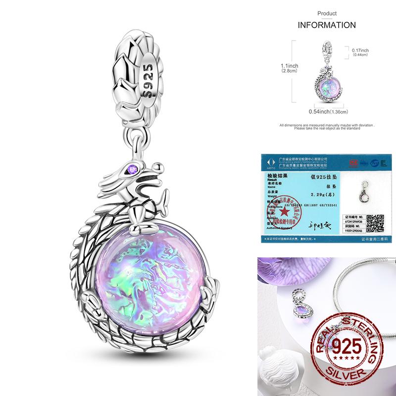 Animals Pets Beads Copper Mystic Purple Snake Dragon Butterfly Owl Safety Chains Charms Women'S Jewelry Diy Gift