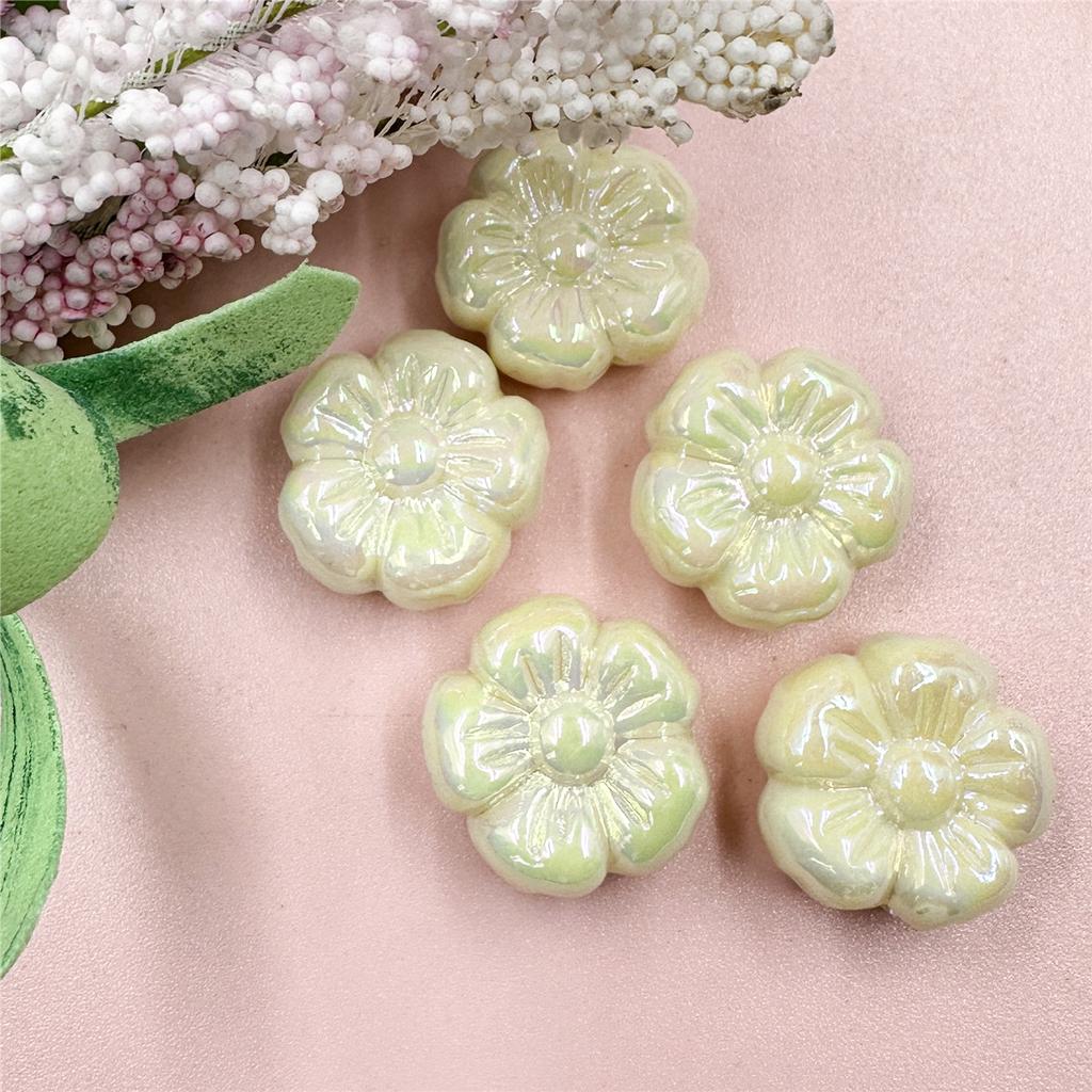 Hanmade 19,5 мм акриловые бусины в виде цветка сливы материалы для браслета, серег, изготовления ювелирных изделий, россыпные бусины, аксессуары для украшений своими руками, УФ-покрытие 5 шт.