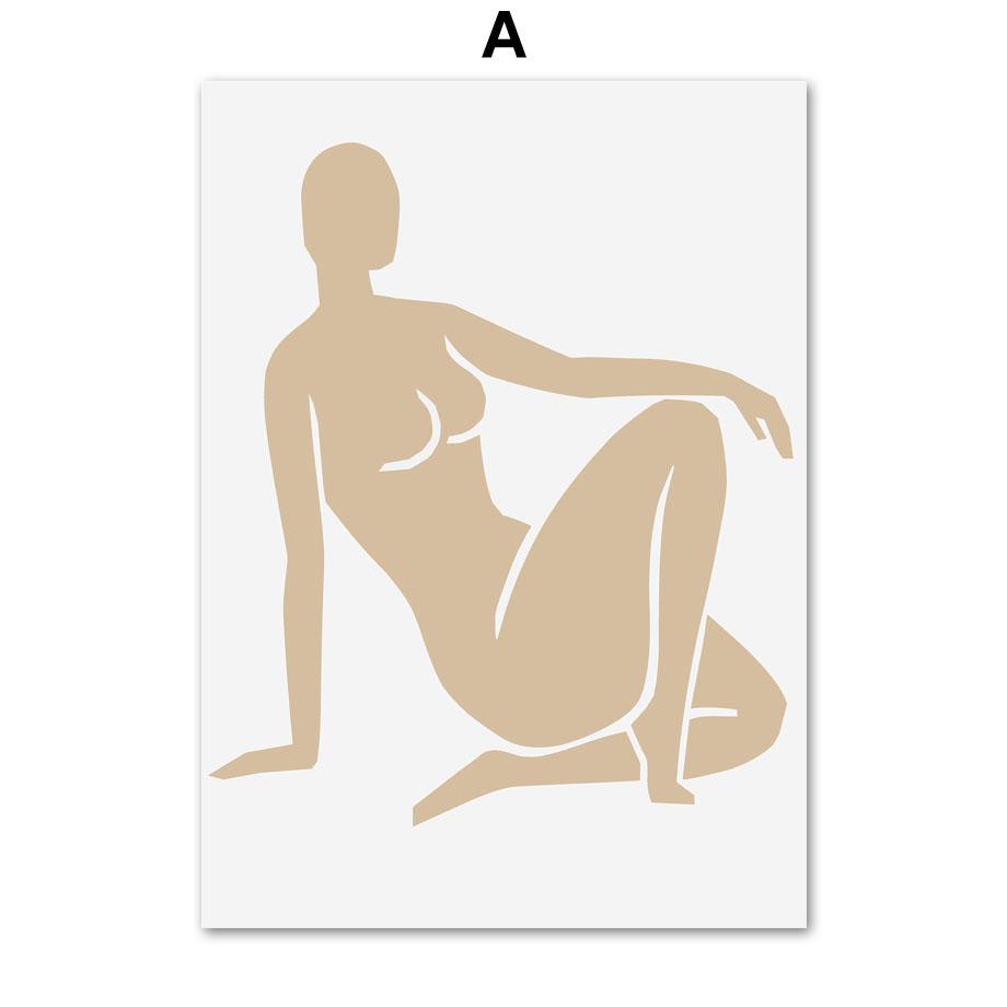 Абстрактные Матисс пышное тело женщина лист растения плакаты на скандинавскую тему и принты настенная живопись на холсте Декор фотографии для гостиной