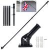 6-футовый флагшток-подставка, складной держатель для баннера для двора, регулируемое настенное крепление, телескопический флагшток с монтажным кронштейном
