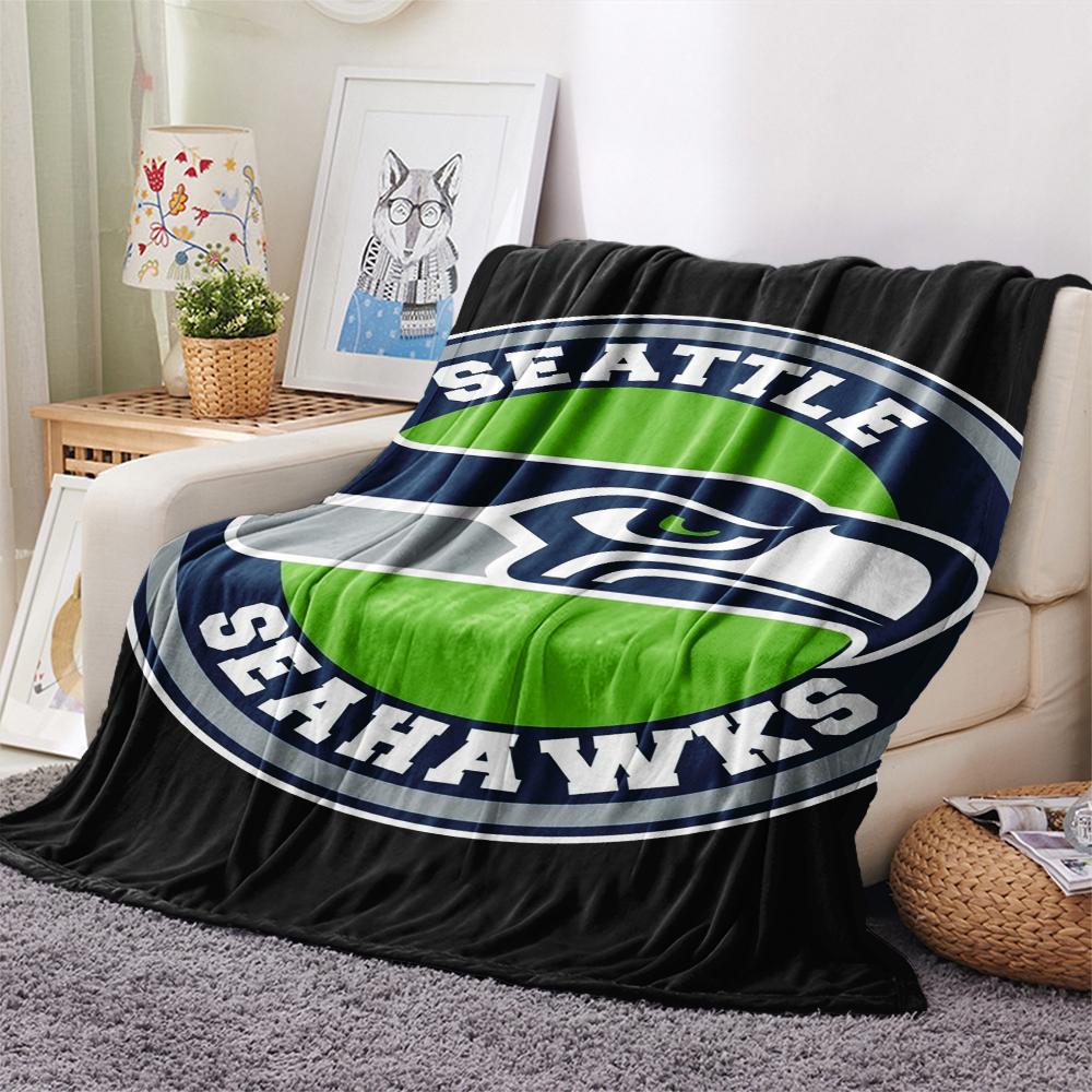 Фланелевое одеяло с принтом Seattle Seahawks, Высококачественное, Удобное для всех сезонов, Декор для дома, Тепло и уют, Идеально для рождественских подарков