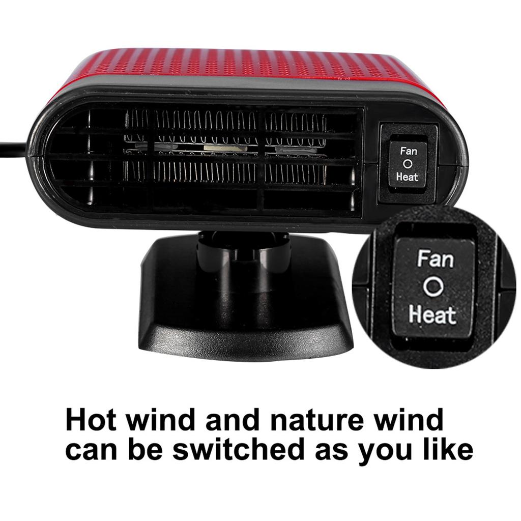 Car 12V Portable Electric Window Heater Heating Dryer Fan Defroster Demister (Red)
