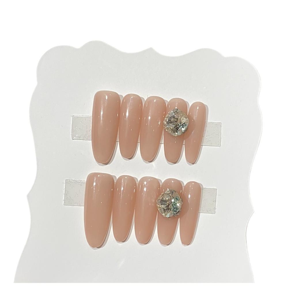 Ежедневный простой отбеливающий чай с корицей и молоком, квадратный бриллиант, универсальный маникюр, чистый телесный, съемный, носимый, броня