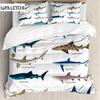 Комплект постельного белья «Акула» Типы комплектов постельного белья с рисунком «Акула» Постельное белье Наволочка Двуспальная кровать «Queen King Size» Комплект постельного белья из полиэстера