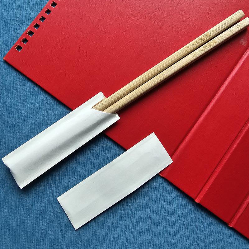 Food-Grade Kraft Paper Chopstick Sleeves - Disposable, Plain, Restaurant Use