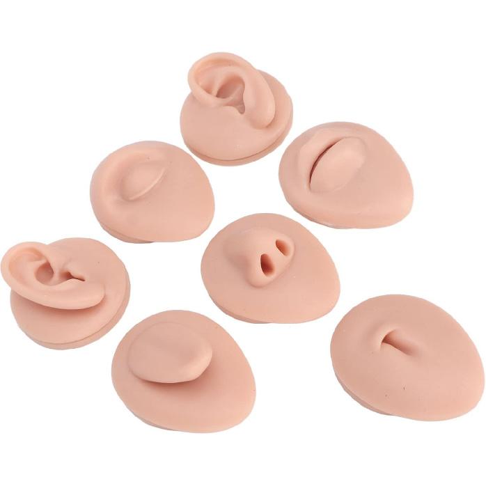 Мягкий гибкий силиконовый набор для демонстрации частей тела, силиконовая модель языка, рта, пупка, уха для практики пирсинга и демонстрации украшений, акупунктура