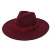 Унисекс модный широкий шерстяной ремень с плоским верхом шляпа Федора вечерние церковные шляпы Кепка