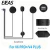 Оригинальная гарнитура для мотоциклетного шлема Type-C для EJEAS V6 PRO+/V4PLUS со встроенным динамиком и микрофоном, опциональный зажим и основание