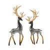 2 Pieces Decorative Deer Figurines Desk Ornaments Fortune Crafts Lifelike Reindeer Statues for