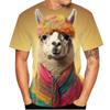 3D Printed Funny Alpaca T-Shirt For Men Funny Animal Pattern Tees Casual Loose Personality O-Neck Short Sleeve T Shirts Kid Tops