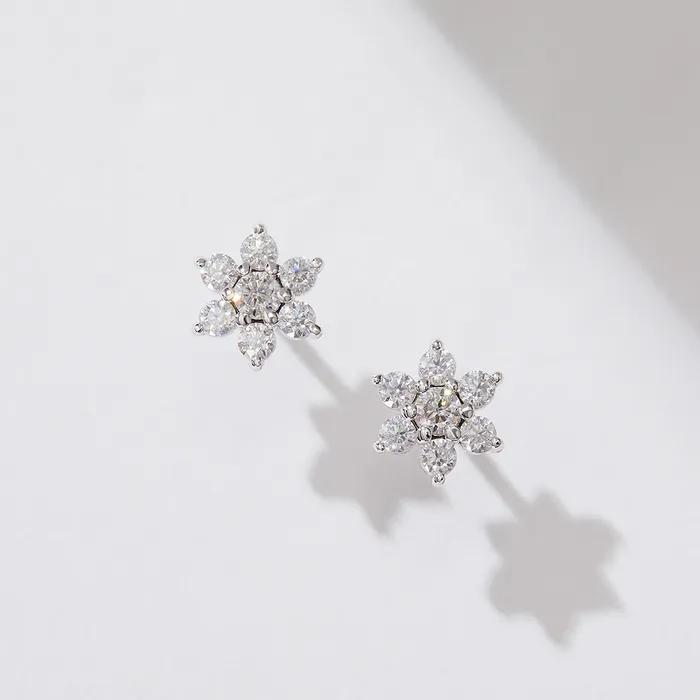 14k Moissanite Starflower Piercing, Earrings
