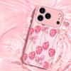 Розовый Женский Изысканный защитный чехол Чехол для телефона Металлическая краска Стеклянный Чехол для телефона для iPhone 17 16 15 14 13pm Pro Plus Madam