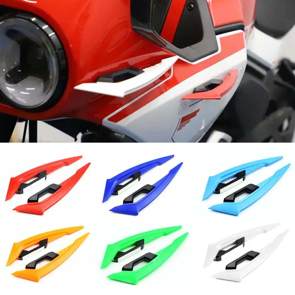 2Pcs Motorcycle Winglets Front Side Spoiler Aerodynamic Wing Set Fixed Wind Wing with Adhesive Decoration Sticker