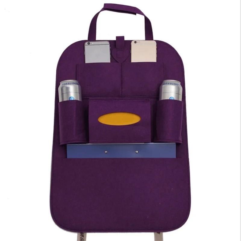 Car Multifunctional Seat Back Storage Box Car Hanging Bag Tissue Box Car Felt Storage Bag