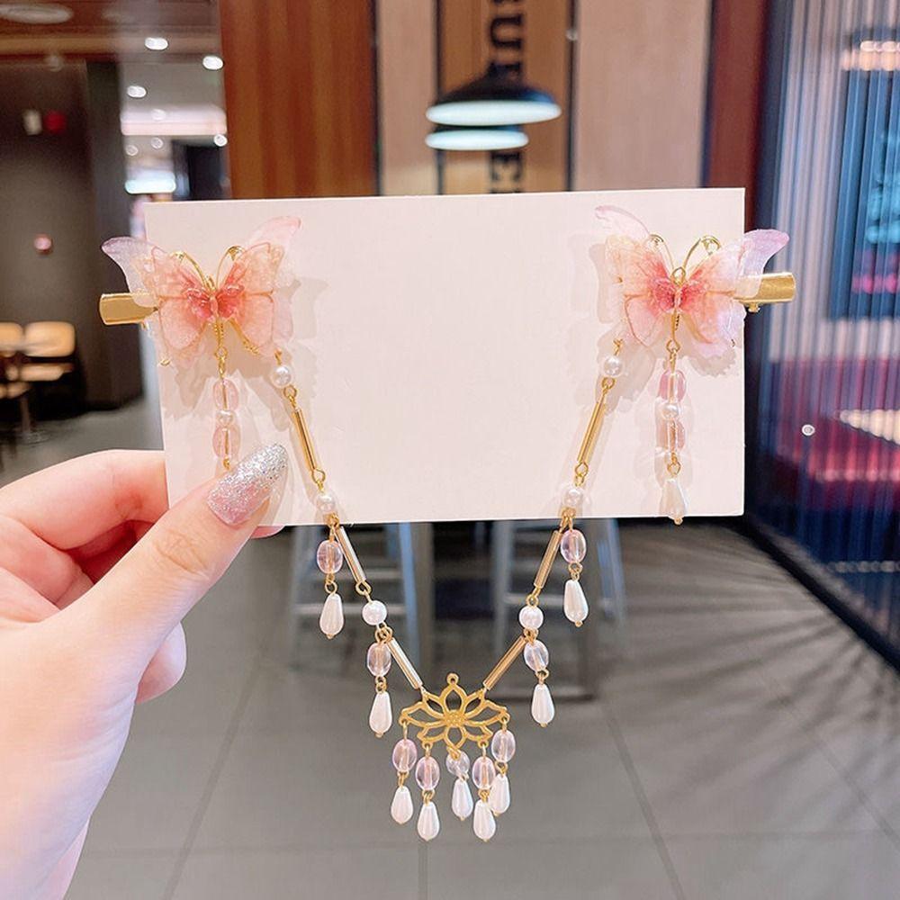 Палочки для волос с кисточками, головные уборы в китайском стиле, заколка для волос Ханфу, детская заколка, заколка в старинном стиле