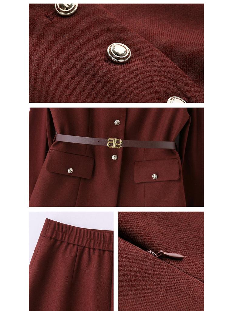 2025 Весенний женский комплект для похудения: рубашка, жилет и юбка