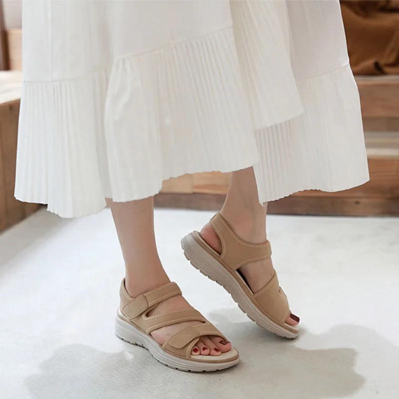 Summer Shoes Women Sandals Soft Women Wedge Sandals Thick Sole Comfortable Ladies Summer Holiday Shoes D130