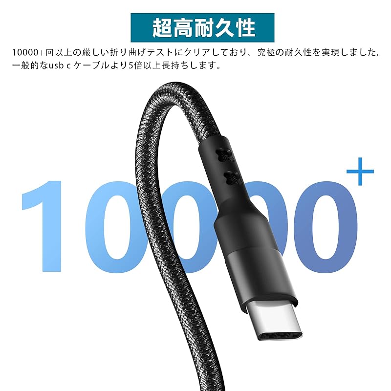 USB Type C Cable (set of 2, 1.5m)Suptopwxm[PD Compatible 60W Fast Charging 480Mbps High Speed Transfer] (USB To C) Cable Heavy Duty Nylon Knit USB for