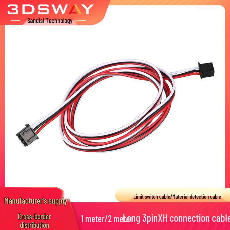3DSWAY 3D Printer Accessories: 3-Pin XH2.54 Connection Cable with Limit Switch, 1m & 2m Options