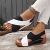 Mix Color Wedge Sandals for Women Summer Comfortable Non Slip Beach Shoes Woman PU Leather Platform Roman Sandalias Mujer
