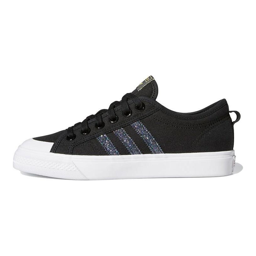 adidas Оригинальные низкие кеды Nizza для скейтбординга Женские кроссовки Черные Синие FX9004