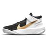 Team Hustle D10 FlyEase GS Black White Metallic Gold Kids Sneakers Photon-Dust DD7303-002
