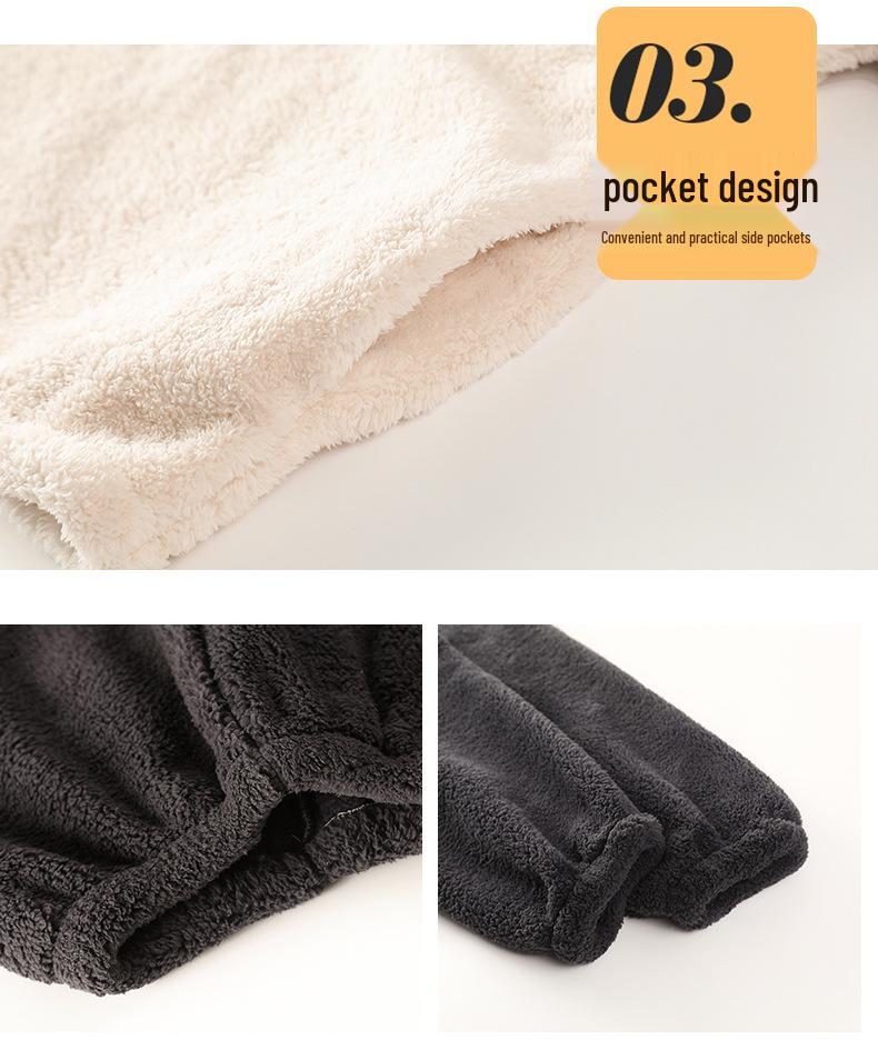 Мужская и женская толстая пижама из кораллового флиса: Теплый вельветовый фланелевый зимний комплект