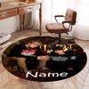 Custom Name Sam and Colby Printed Round Rug Carpet Chair Rug Area Rug Entryway Doormats,for Office Chair Living Room Bedroom Kitchen Room.