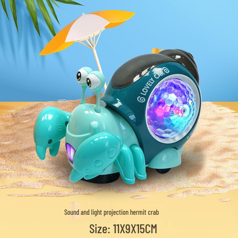 Детская электрическая игрушка-улитка с проекцией, звуком, светом и автоматическим обходом препятствий