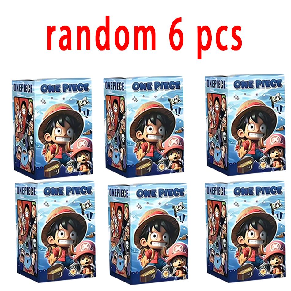 One Piece blind box 1-8pcs Anime Ship Figure Luffy Model Toy kawayi Mini Boat Pirate Ship Navy Going Merry Boat Assembled Model
