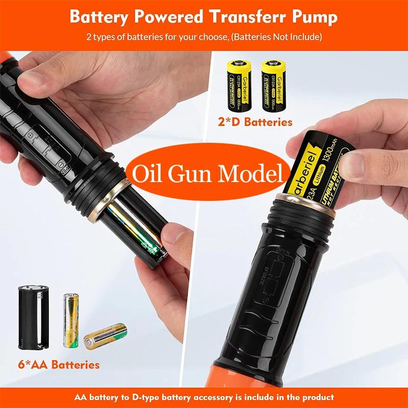 Portable Electric Oil Extractor Pump Battery Power Fuel Pump Handheld Liquid Fuel and Water Transfer Pump Tools with A Gun Mouth