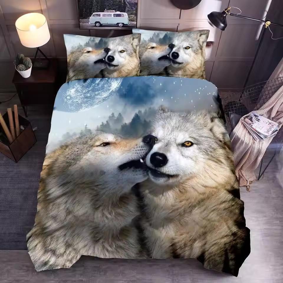 Fashion Wolf Bedding Collections Single Twin Full Queen King Size Bed Cover ChildrenS Kid Room Decor Gaming Duvet Cover Collections