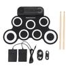 Electronic Drum Practice Pad Built In Sound Effects Silicone Roll Up Drum with Wooden Drumsticks