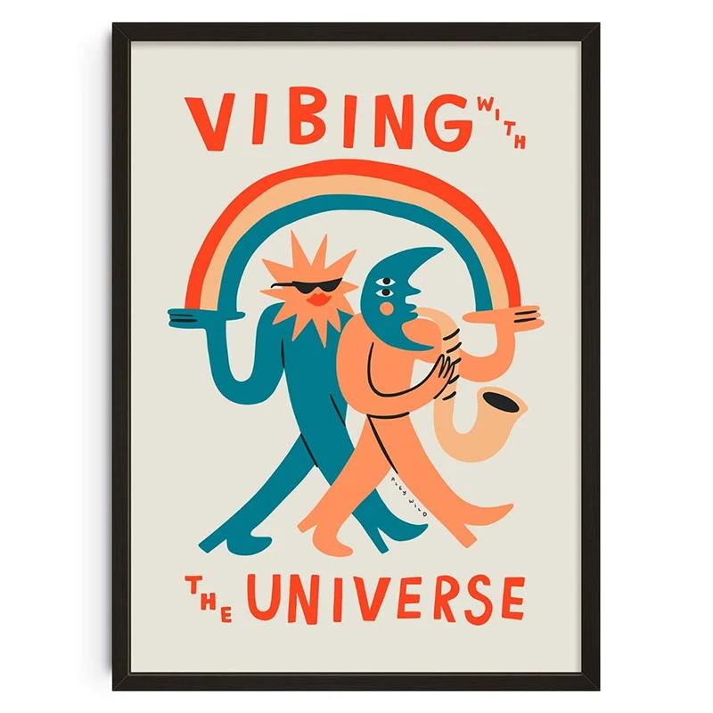 Винтажный Абстрактный Накорми свой разум Классические Постеры Принт Забота о себе Настенное искусство Холст Картина для Гостиной Спальни Домашний декор