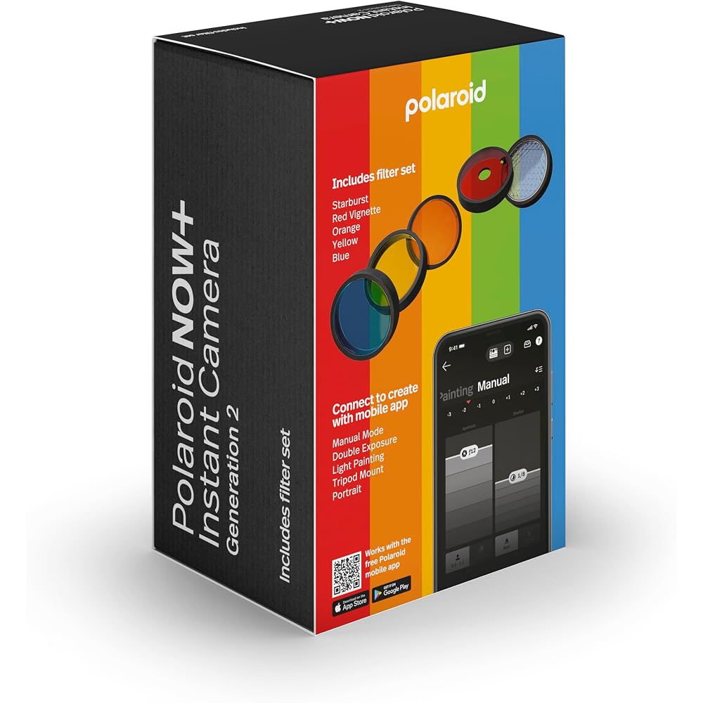 POLAROID Мгновенная камера Polaroid Now+ Поколение 2 - Черный (9076)