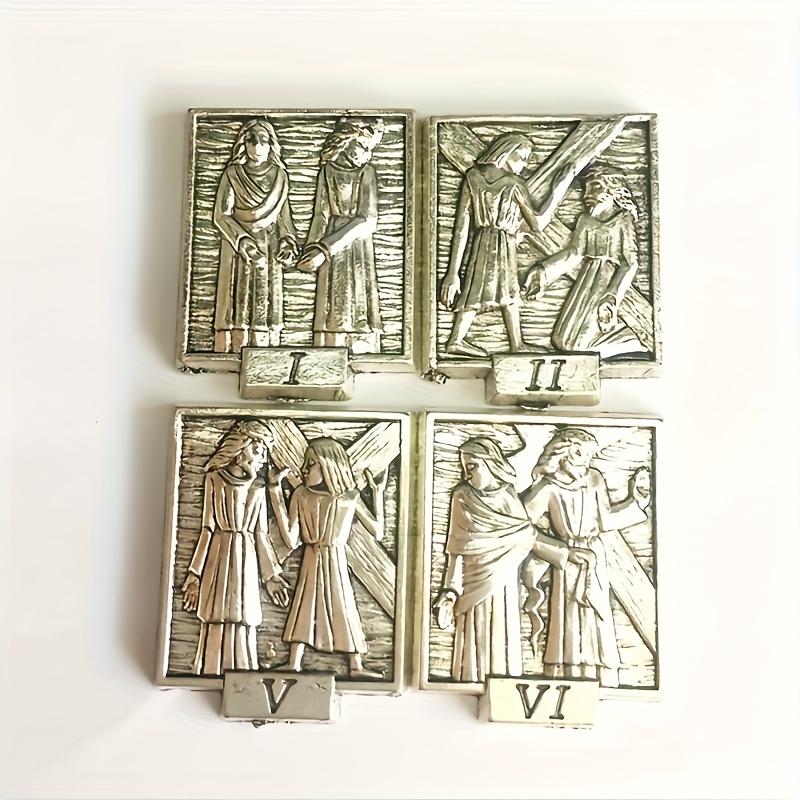Catholic Juesus DIY Statues Cruz Madera 14 Sad Roads Status Christ Zinc Alloy Accessories Prayer Home Decoration
