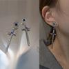 1 шт. серьги с крестом из циркона, модные женские винтажные изысканные готические серьги с цирконом, милые крутые вечерние ювелирные изделия, подарки