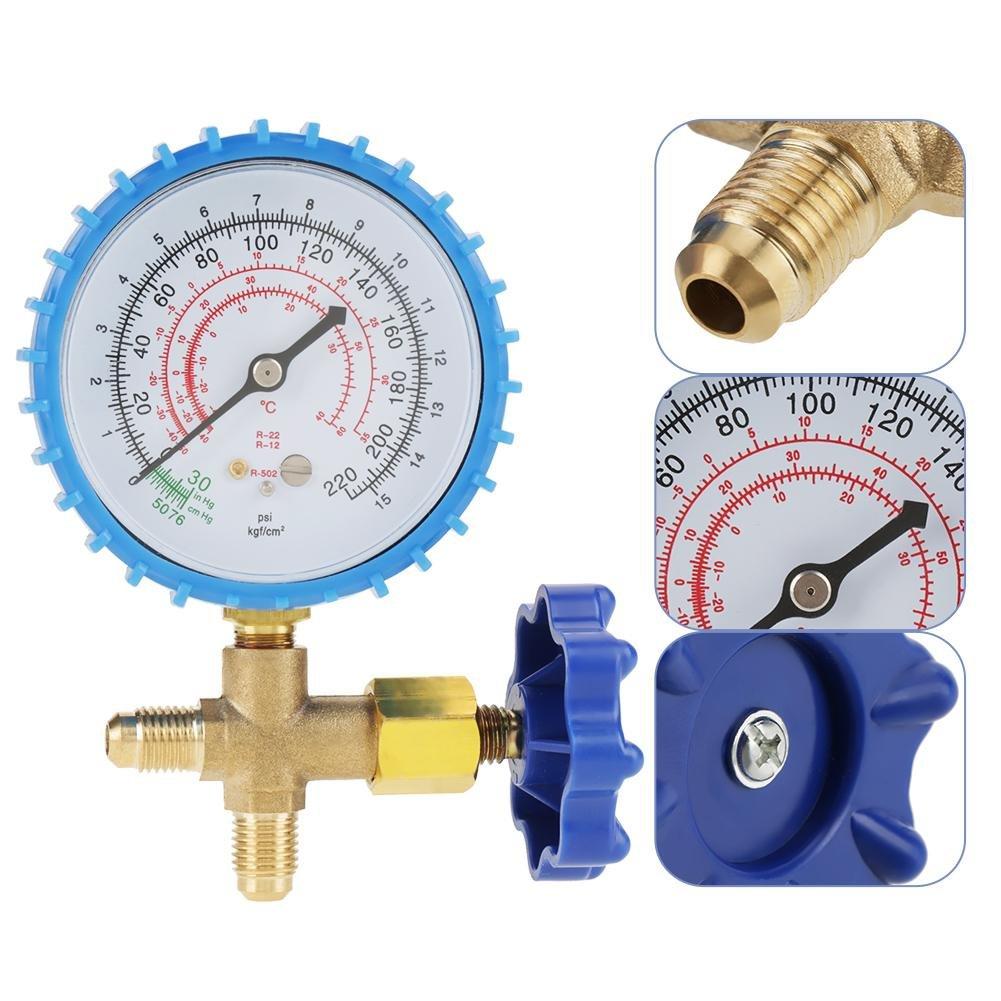 Manifold Gauge, Air Conditioning Refrigerant Recharge Pressure Gauge Manometer Fit for R410A R22 R134A R404A