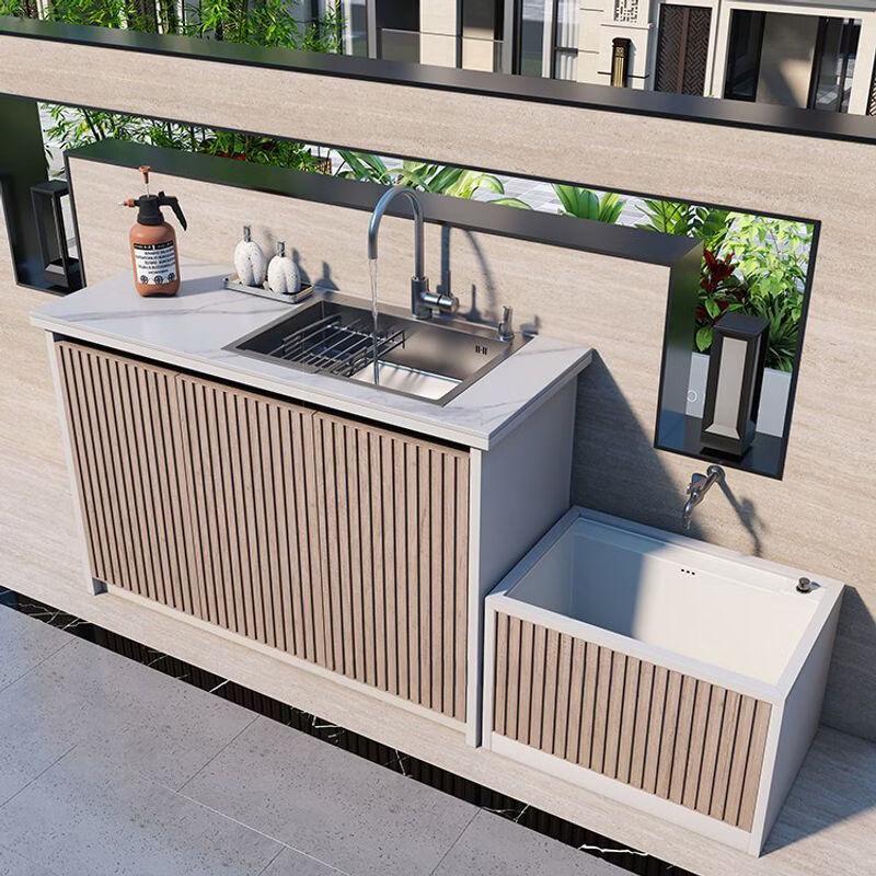 Комбинированная раковина и мойка для швабр из алюминиевого сплава для улицы