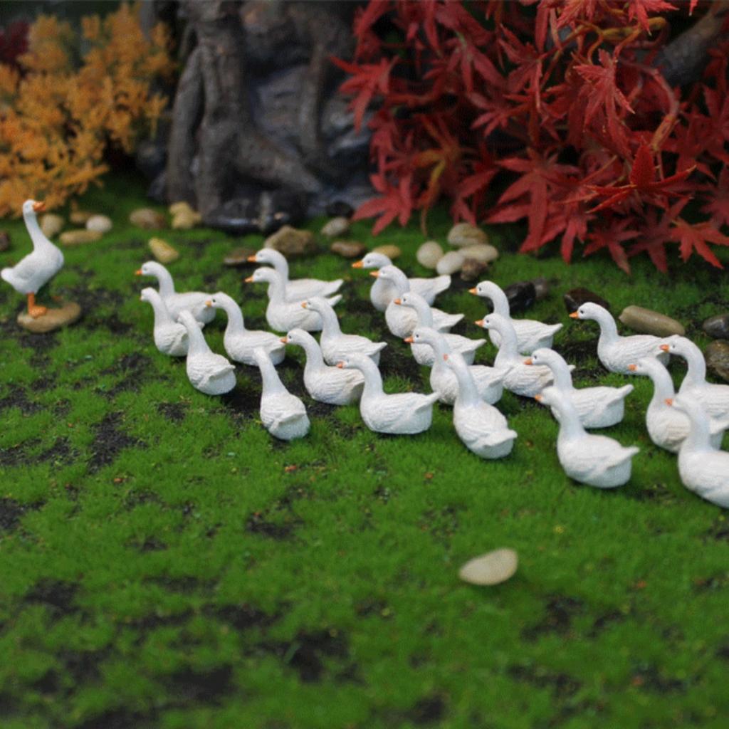 26Pcs Miniature Fairy Ducks Figurines Decoration Resin Tiny Ornament for Mini Garden Landscape Statues, Table, Kid Room Decoration