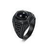 Qianfeng Jewelry Ретро-тренд Кольцо из титановой стали с черным камнем Мужское Литературное нишевое Высококачественное Кольцо на указательный палец